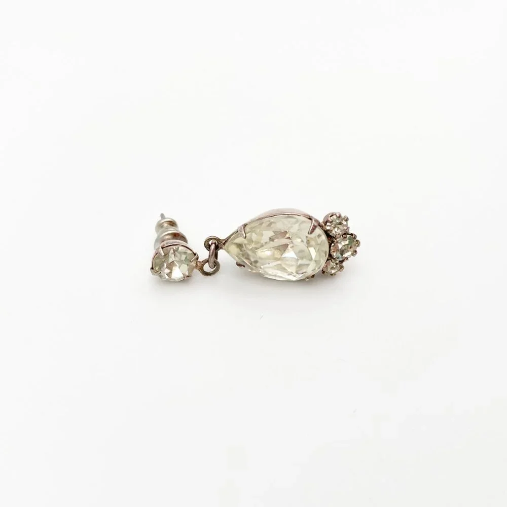 VINTAGE (Y2K) | Crystal & Rhinestone Teardrop Necklace + Earrings Set - Picture 14 of 15